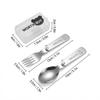 3Pcs/Set Portable Folding Fork Spoon With Box 304 Stainless Steel Cutlery Set Mini Cute Tableware Set Suitable for Kids Students