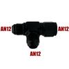 4AN 6AN 8AN 10AN 12AN Hose Tee Connector Fitting Male To Male Female Tee On Side Thread Fitting Adapter Junction Coupler Black