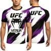 Sports Short-Sleeve Breathable Quick-Dry Gym Fight Training T-shirt Round Neck Printed Top