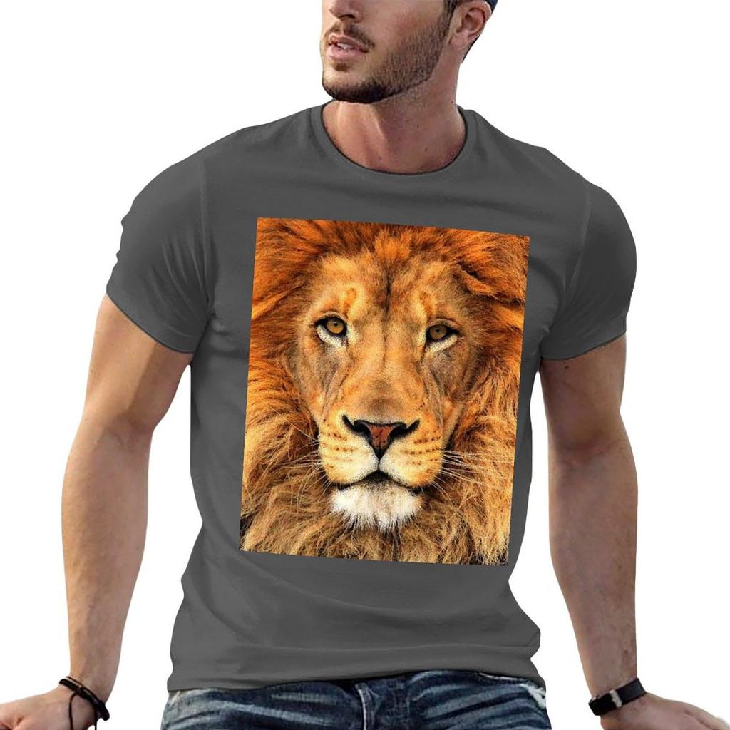 Beautiful Lion Face Wild Cat Glare TShirt Work Comfort TShirt for Unisex