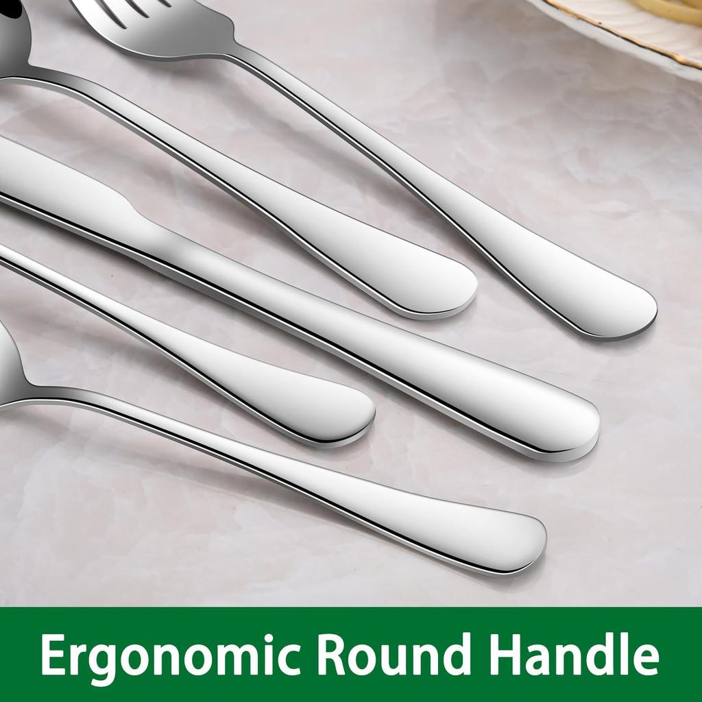 Dinner Forks,8-Piece 8 Inches Stainless Steel Table Fork,Dishwasher Safe Flatware Forks,Food Grade Mirror Polishing Silverware Main Fork For