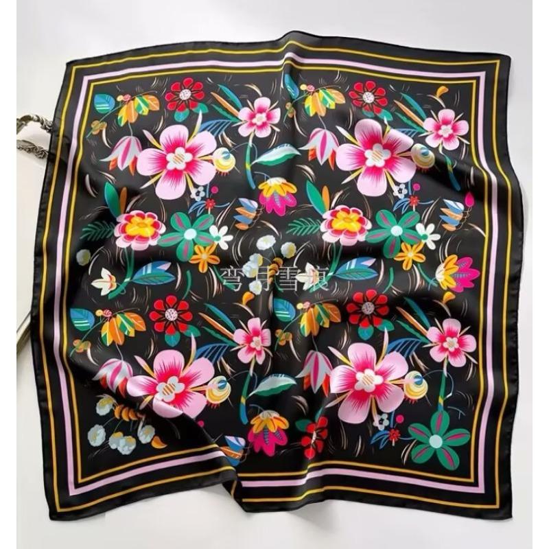 70 silk scarf square scarf high sense fashion versatile professional simulation silk small scarf versatile printed women's silk scarf