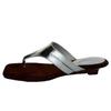 French Niche Design Slope Heel Flip-flops Shoes Women's Outer Wear 2025 Summer New Silver Roman Sandals