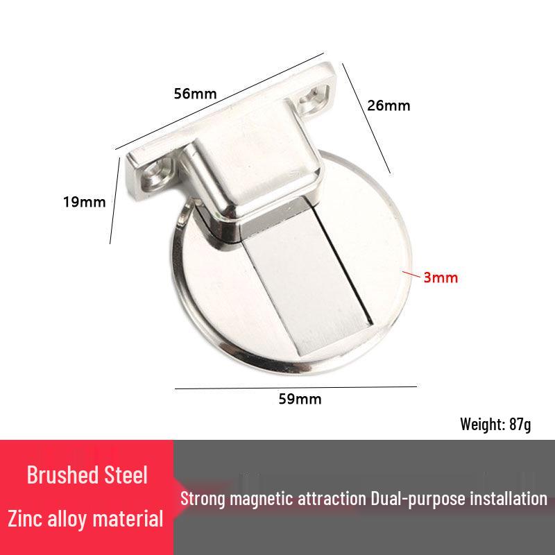 Invisible Zinc Alloy Magnetic Door Stopper & Silent Anti-Collision Closer for Bedroom/Bathroom.