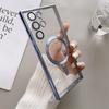 Transparent Plating For  Case For Samsung Galaxy S22 S23 S21 Ultra Plus Wireless Charge Silicone Clear Cover Cases