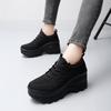 Fashion Women Platform Trainers Sneakers 8CM Heels Wedges Shoes Mesh Breathable Height Increased Outdoor Running Shoe Sneaker