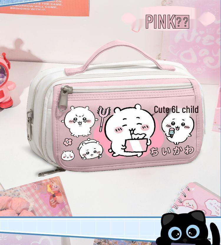 Chiikawa Pencil Case - Large Capacity Stationery Box for Girls, Primary and Junior High School Students, New Style.