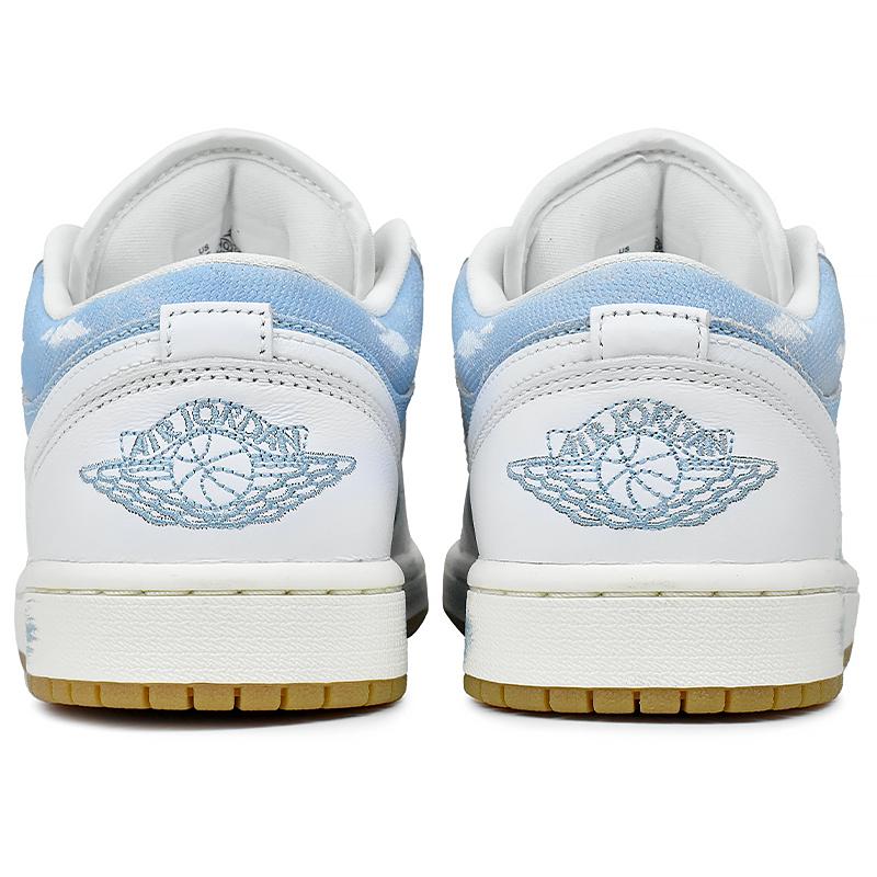 Jordan Air Jordan 1 Slip Resistant Abrasion Resistant Low top Vintage Basketball Shoes Women's Blue White HQ2004-400(Team1676-)