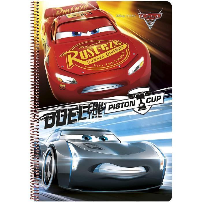 Carnet - Cars 3 Officiel - 80 Pages - Couverture rigide - Anneaux de haute qualité - Mixte