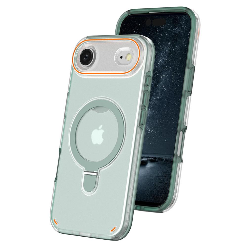 For iPhone Air Magnetic Case with Kickstand TPU+PC Shockproof Phone Cover