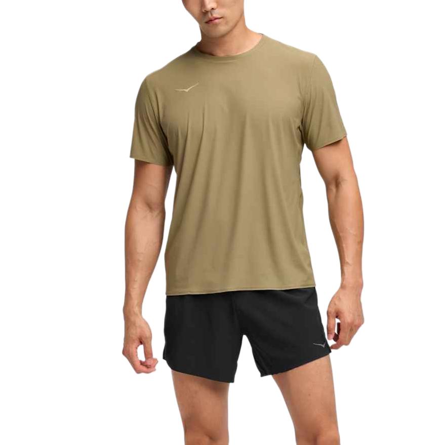 Hoka One One Comfortable Versatile Solid Color Short Sleeve T-Shirt Men Tops 1175771-WDMS