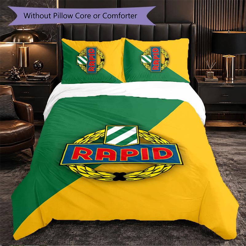 Rapid Wien FC Themed Bedding 3Pcs Duvet Cover Set Decorative Bed Linen For Teen Room Home Decoration