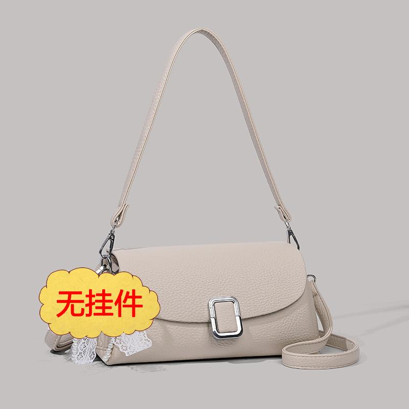 

Counter genuine bags are popular this year, soft leather bags 2025 new shoulder messenger bags, casual baguette bags for women абрикосовый