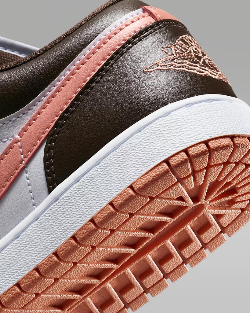 DC0774-182 Nike Air Jordan 1 Low Dark Brown White Pink (Women's)