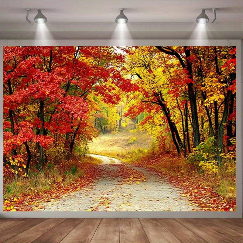 1pc Vivid Autumn Maple Forest Path Beautiful Autumn Leaves Decoration