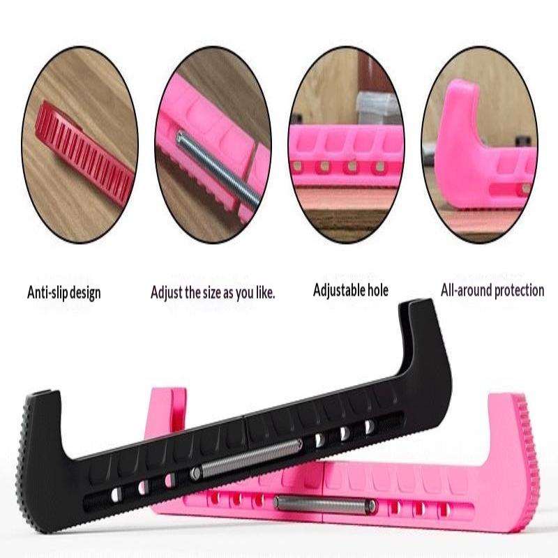1Pair Adjustable Ice Skate Blade Guard Pvc Hard Skating Blade Protector Cover For Figure Skating Hockey Skates