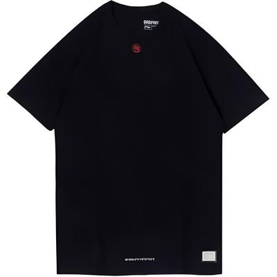 Loose Fit Round Neck Short Sleeve T-Shirt Men Tops Black AHSQ229-4