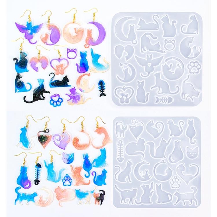 Silicone Ear Jewelry Making Mold Silicone Earring Mold Handmade Earring Molds Silicone Texture Gift for Cats Enthusiasts