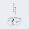925 Sterling Silver Fish Tail Open Rings For Women Couple Wedding Elegant Luxury Quality Jewelry Accessories Jewellery