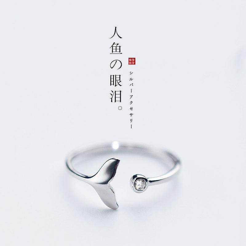 925 Sterling Silver Fish Tail Open Rings For Women Couple Wedding Elegant Luxury Quality Jewelry Accessories Jewellery