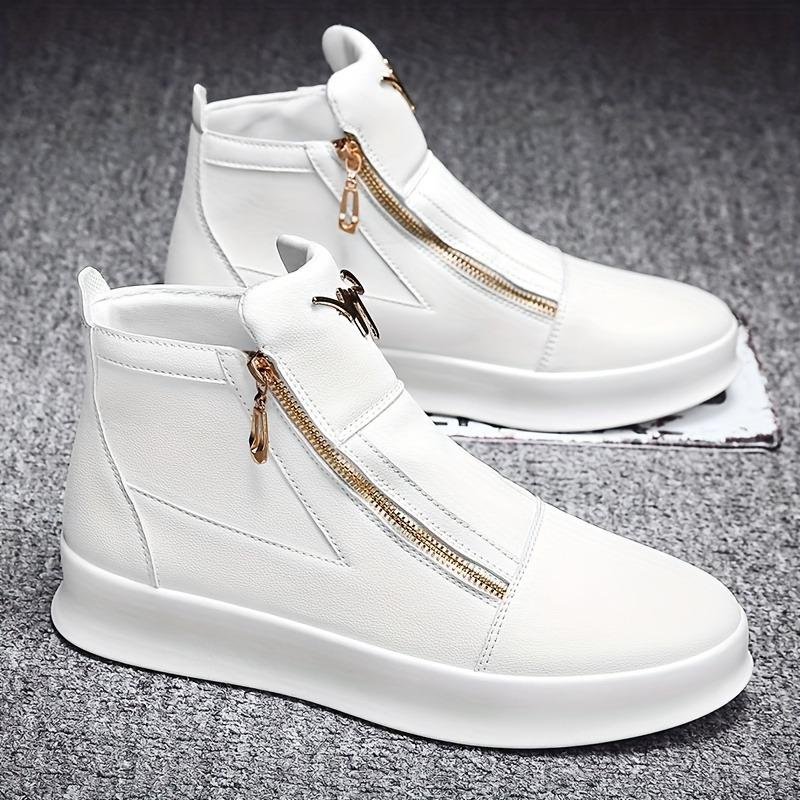 

Модная мужская обувь, Летние Новые Кожаные Дышащие Ботинки с Высоким Голенищем, Белые Повседневные Ботинки на Толстой Подошве с Высоким Голенищем 39