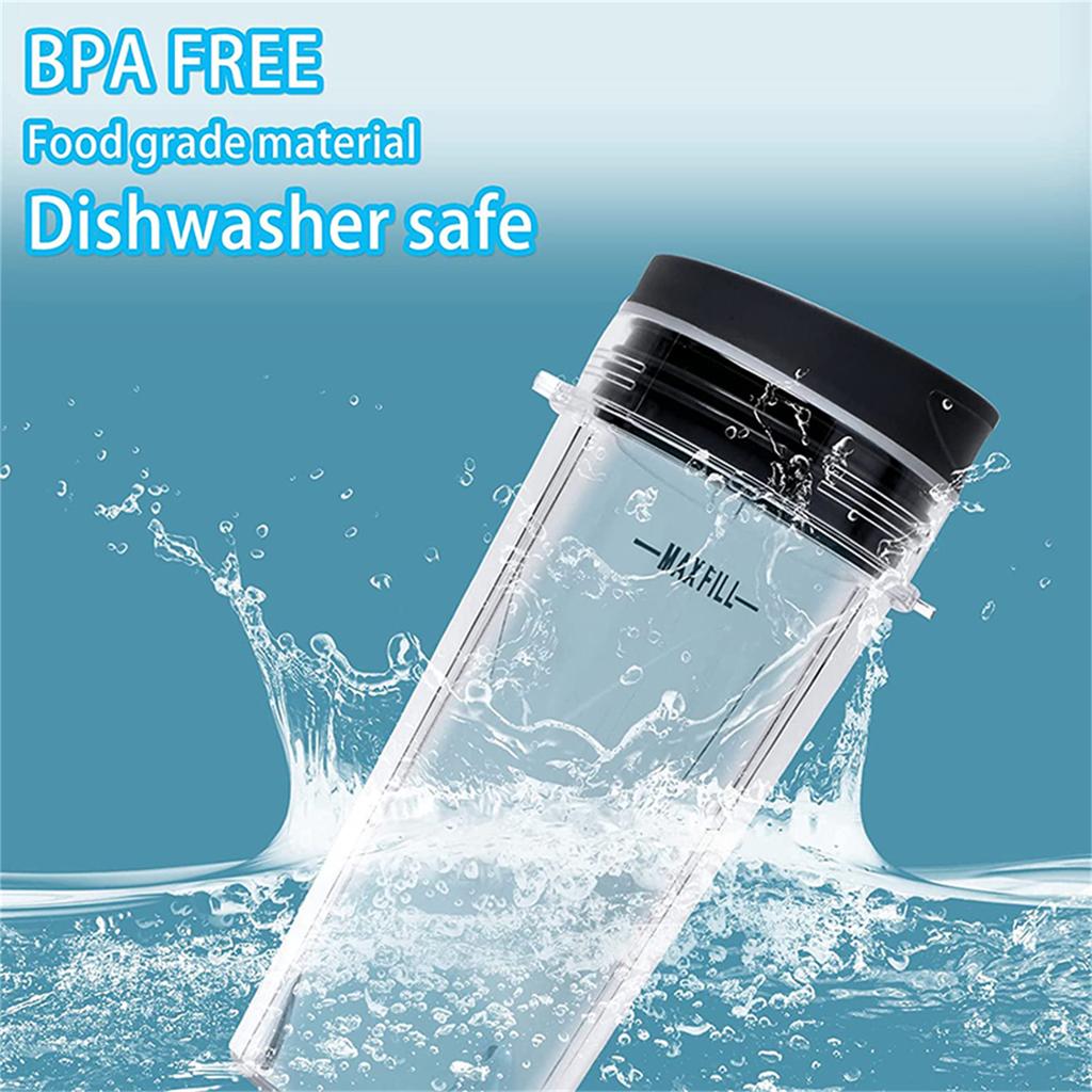 16oz Blender Cup Ninja-Single Serve Cup with Lid and Seal Lid Plastic Juicer Cup Drinking Bottle Travel Drinking Jars