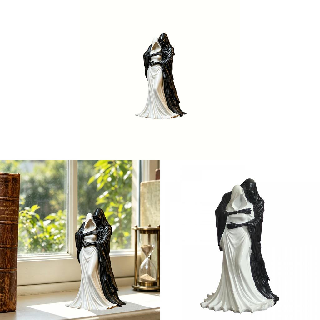 Death And The Dark Queen Resin Figurine Gothic Home Decor For Halloween And Themed Rooms