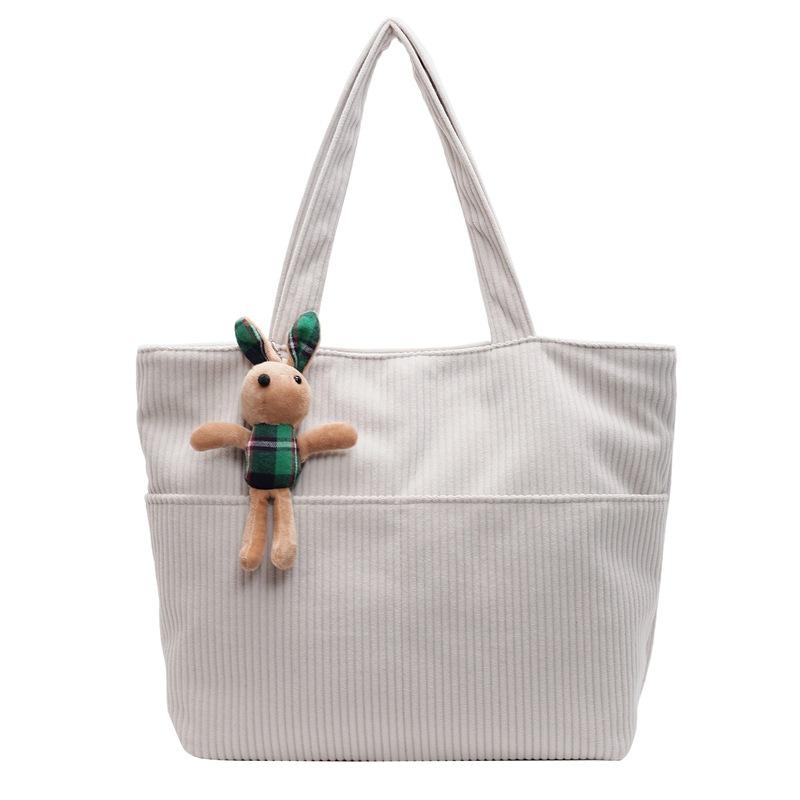 

Большая вместительная сумка через плечо из вельвета для женщин белый