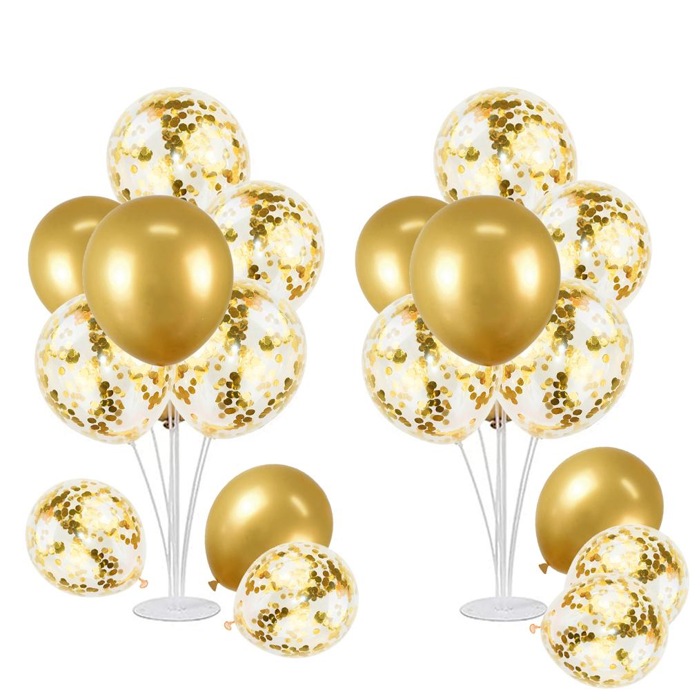 2 Set Kit Supporto per Palloncini, con 20 palloncini, Porta Bastoncini per Palloncini con Base per Tavolo Decorazioni per Festa di Laurea Compleanno Rivelazione di Genere
