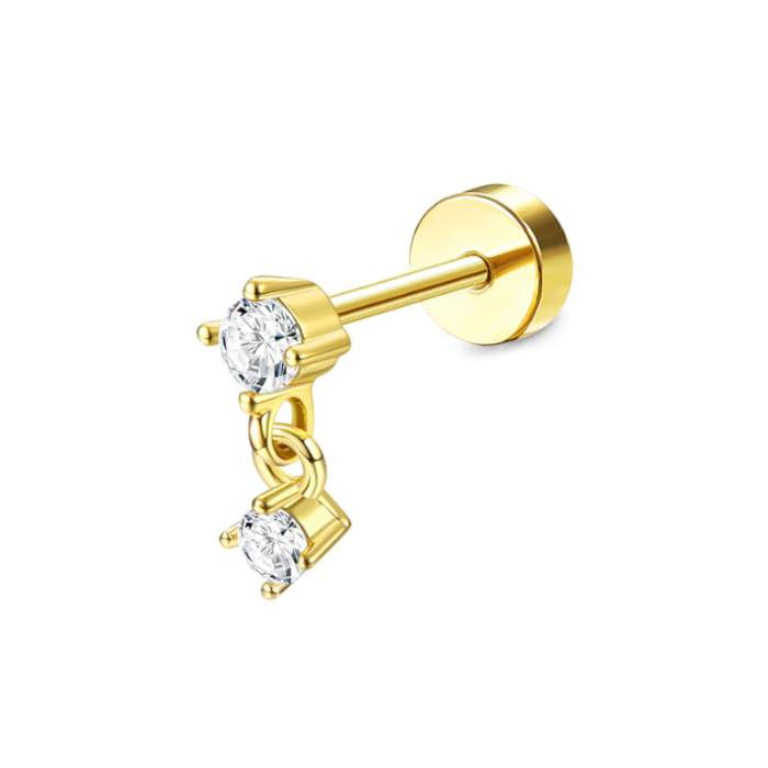 Bobisty Surgical Steel Flat Back Earrings for Women Helix Stud Hoop Earrings Cartilage Earrings Tragus Helix Piercing Jewelry