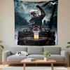 Racing car driver victory fist track helmet Patterned tapestry for bedroom and living room home decor sofas