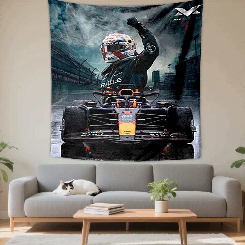 Racing car driver victory fist track helmet Patterned tapestry for bedroom and living room home decor sofas