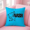 NNash Fishing logo Cushion Cover Soft Plush Throw Pillow Cushion CoverDoubleSided Printed Pillow Case for Sofa Home Decor