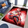 Marc Marquez 93 MotoGP Rug, Motorcycle Racer Portrait Print Area Rug, Motorbike Racing Floor Mat for Fan Bedroom Decor