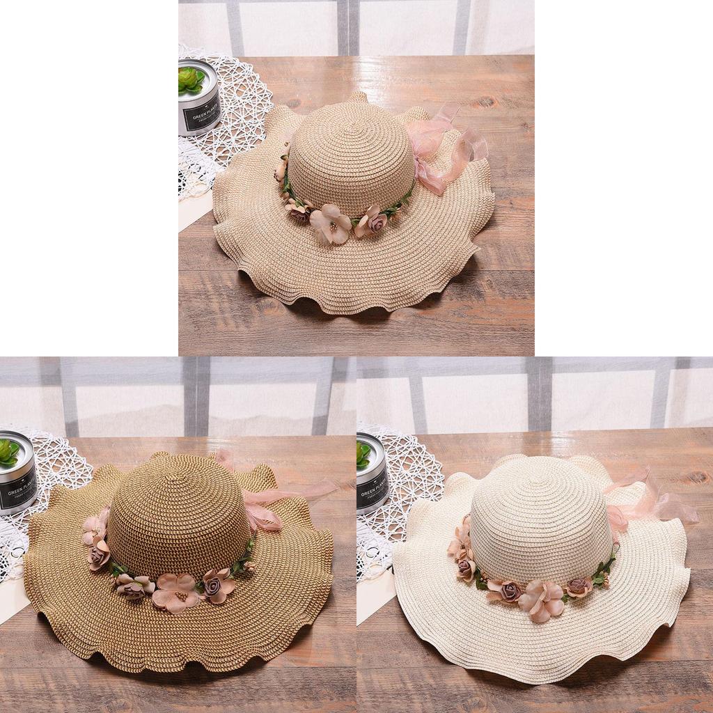 Summer Straw Hat With Flower Petals For Women Sun Protection And Breathability