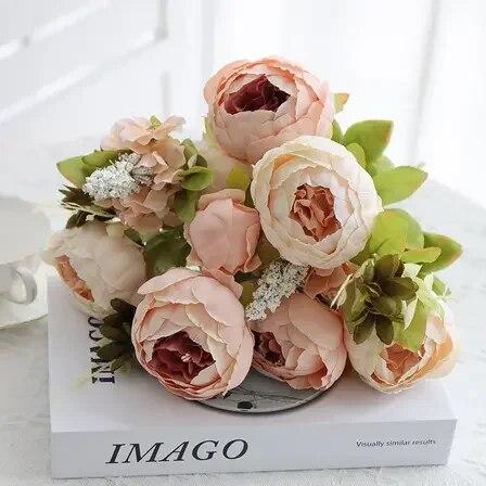 

1pc,Realistic Peony Silk Flowers Champaign Color for Home Decor AndWeddings-DIY Craft and Bridal Bouquet - Indoor and Outdoor 50cm