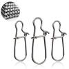 100pcs Metal Fishing Connector Fast Clip Lock Snap Swivel Solid Rings Fishing Hook Tools For Seawater Freshwater