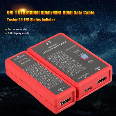 Testeur de câble Testeur de câble HDMI Testeur UT681HDMI Testeur MINI-HDMI UT681HDMI HDmi MINIHDMI Testeur de câble de données Indicateur d'état 20 LED