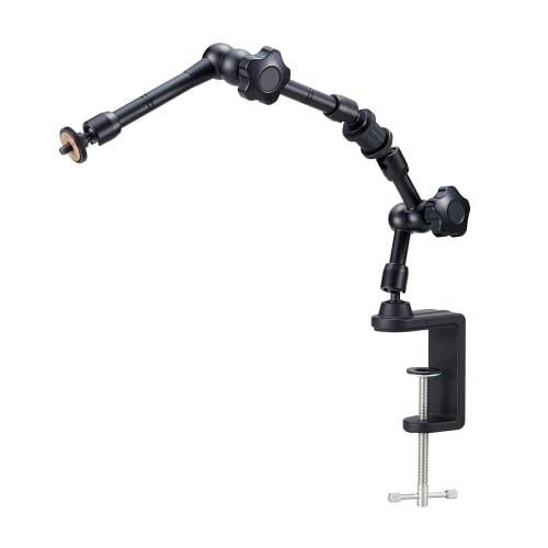 HOZAN Flexible Arm for Optical Equipment, Camera Mounting, Compact and Lightweight for Easy Portability, Clamp Mounting Prevents Desk Damage, L-803