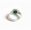 Natural Emerald Ring, 925 Sterling Silver Ring, 22k Gold Fill, Mens Signet Ring, Green Emerald Ring, Handmade Gemstone Ring