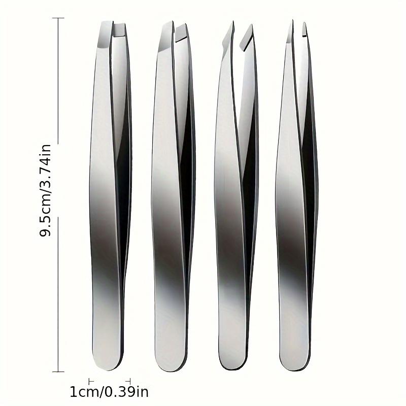Eyebrow Tweezers Set 1/4 Pcs Stainless Steel Eyebrow Forceps Professional Beauty Tool Set For Facial Hair Inward Growing