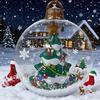 Transparent Inflatable Christmas Ball with Lights Outdoor Christmas PVC Ornament Snowflake Foam Filled Faux Crystal Ball for Festive Decor