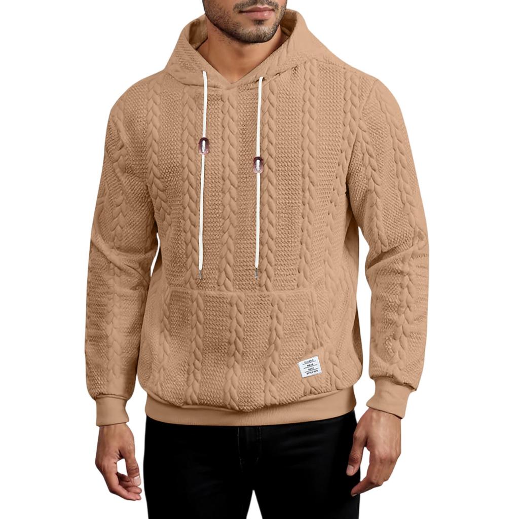 Men's Hooded Sweatshirt, Contrasting Color Sweatshirt, Sports   Casual Jacket