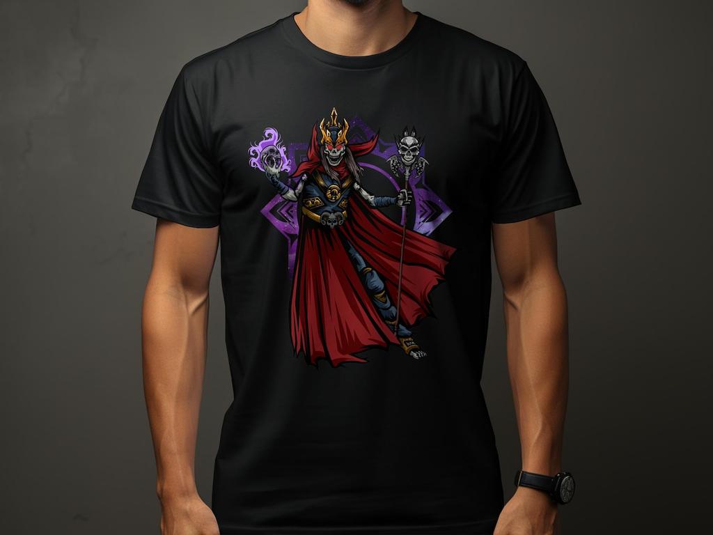 Skeleton Leech Necromancer Fantasy RPG Gamer T-Shirt, Tabletop Gaming Tee, Skeleton King Roleplaying Shirt, Adventure Game Apparel
