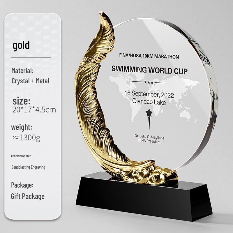 Custom Metal Crystal Trophy for Outstanding Employee Award 2025