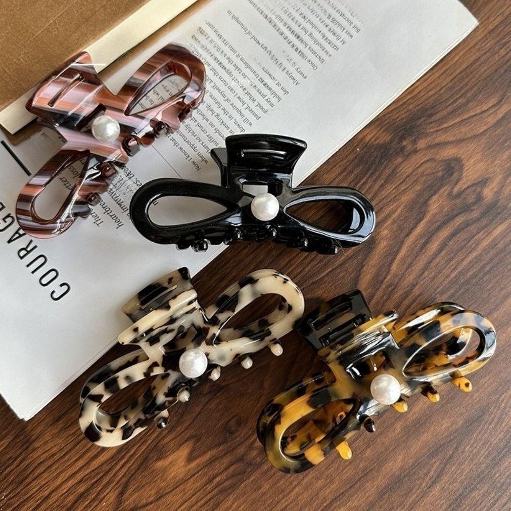 Hair Ornament Women Hair Claws Pearl Lady Shark Clip Ponytail Hair Clips  for Girls Headwear