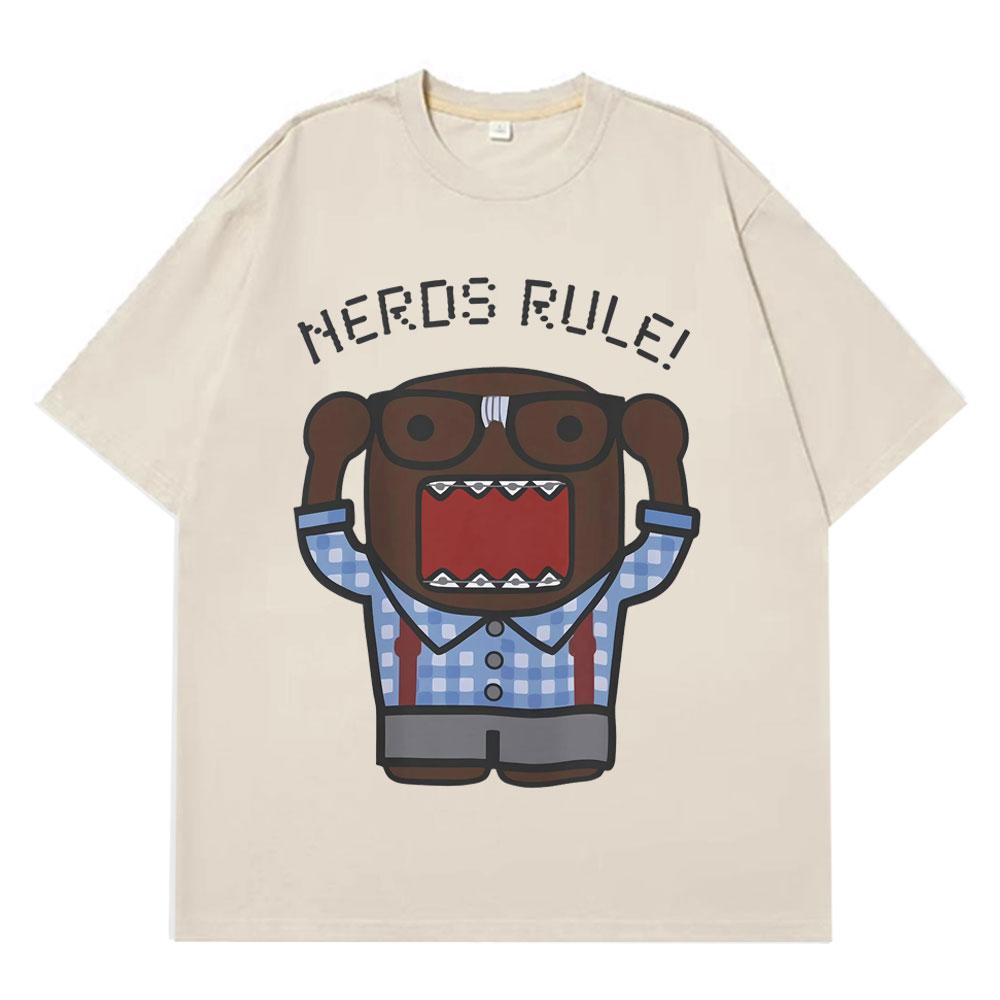 

Domo Kun Funny Meme Tshirt Unisex Women Harajuku Tshirt Shortsleeved Loose Casual Cotton Hiphop Fashion Tshirt Streetwear Tops 4XL