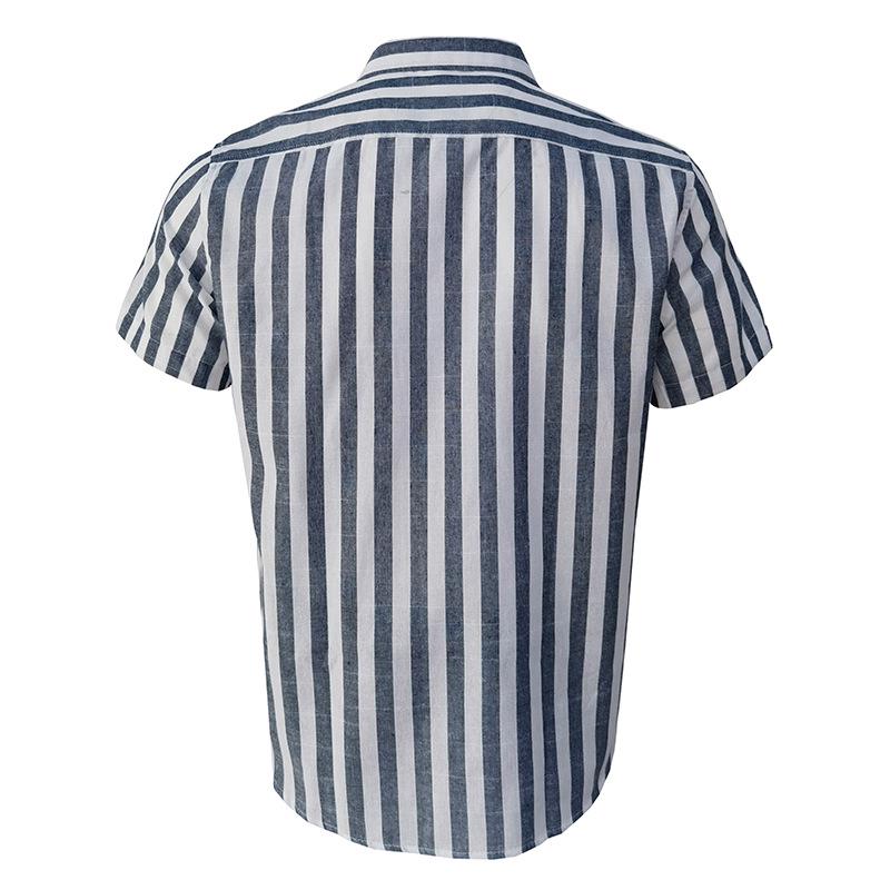 Men's Casual Striped Hawaiian Shirt - Short-Sleeved Summer Fashion