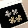 Silver Needle Korean Zirconia Flower Stud Earrings – Elegant & Versatile Ear Jewelry for Women.