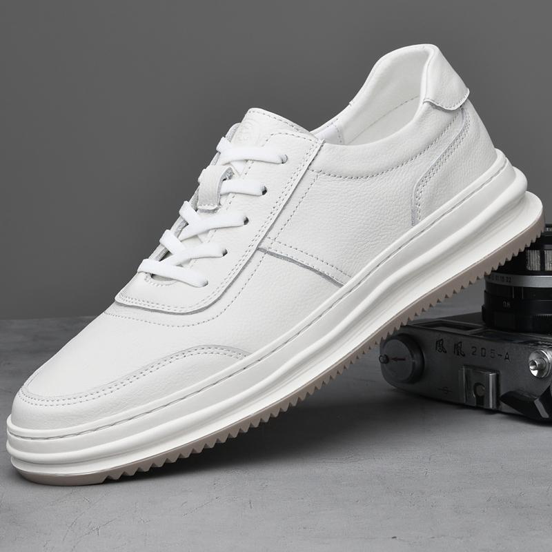 

Модная винтажная мужская повседневная обувь Новая обувь из натуральной кожи Мужская обувь ручной работы на шнуровке Обувь для скейтборда Мужская модная плоская минималистичная обувь для ходьбы 37 белый